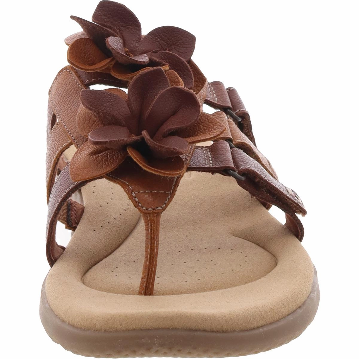 Elizabelle Mae  Womens Floral Print Burnout Thong Sandals