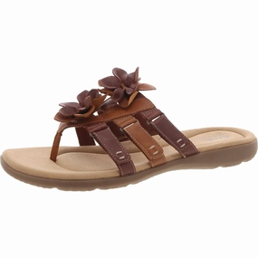 Elizabelle Mae  Womens Floral Print Burnout Thong Sandals