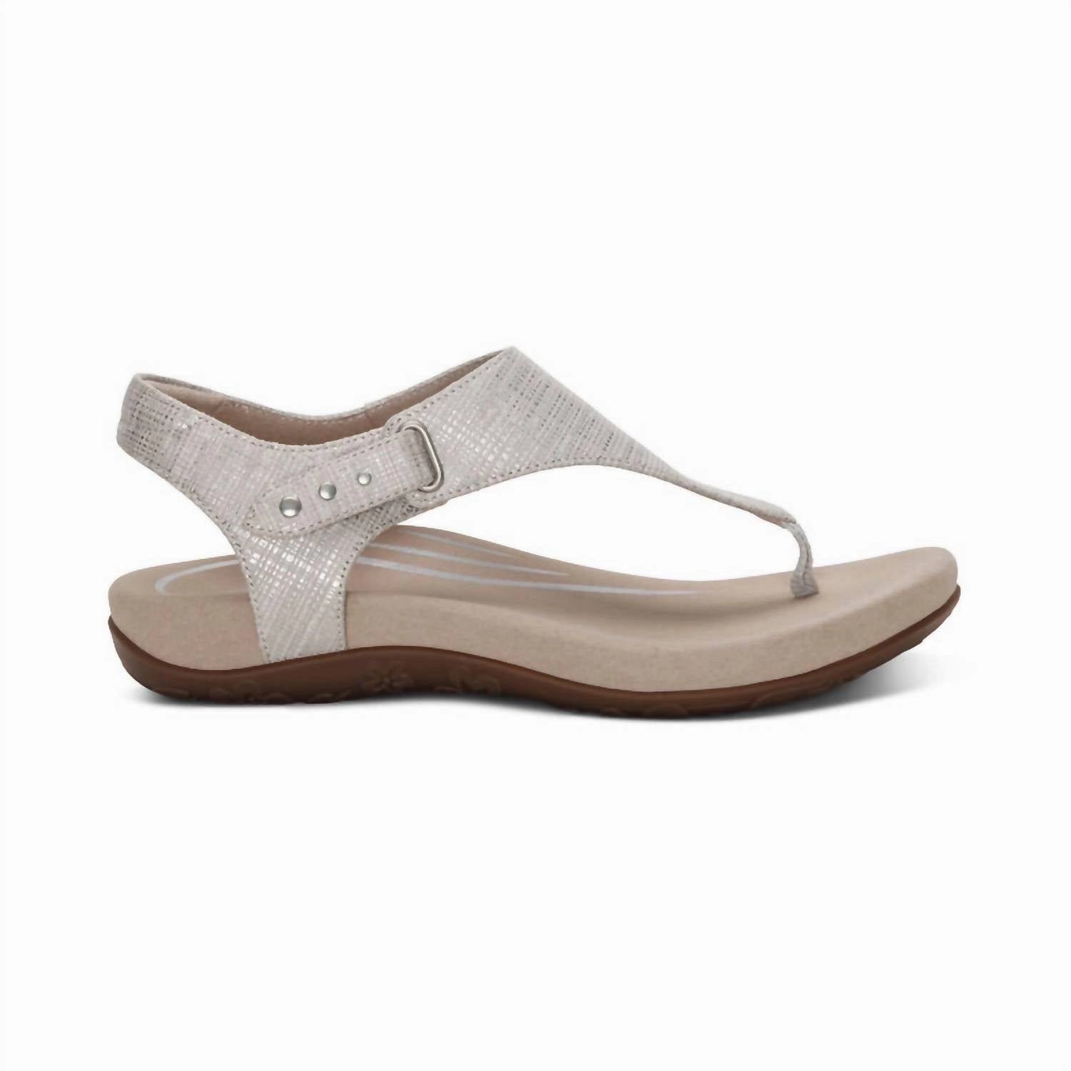 Ellie Adjustable Quarter Strap Sandal In Grey