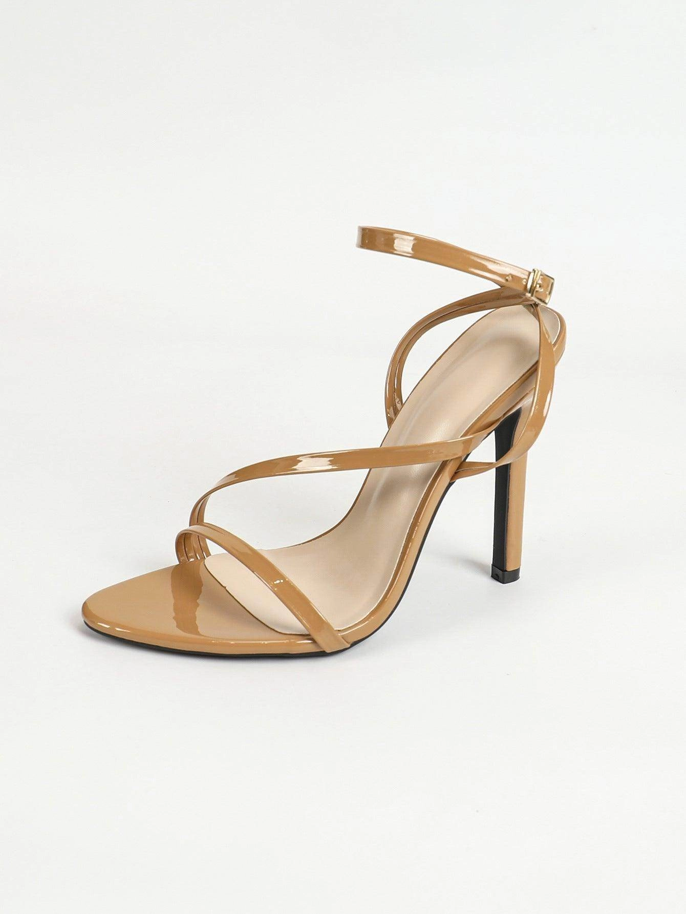 Faux Leather Ankle Strap Pointy Stiletto  Heels  818162082641