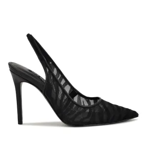 Feather Pointy Toe Slingback Pumps
