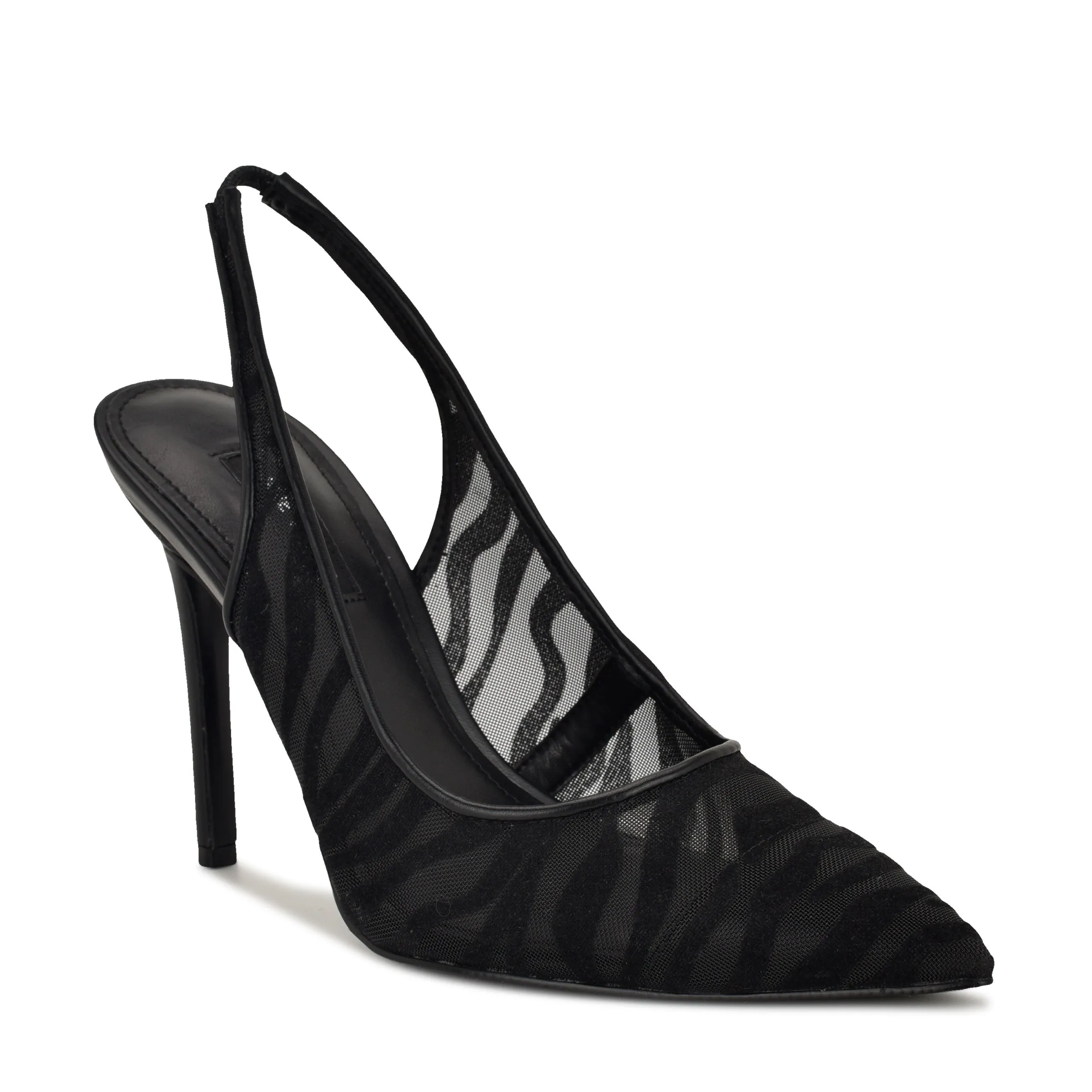 Feather Pointy Toe Slingback Pumps