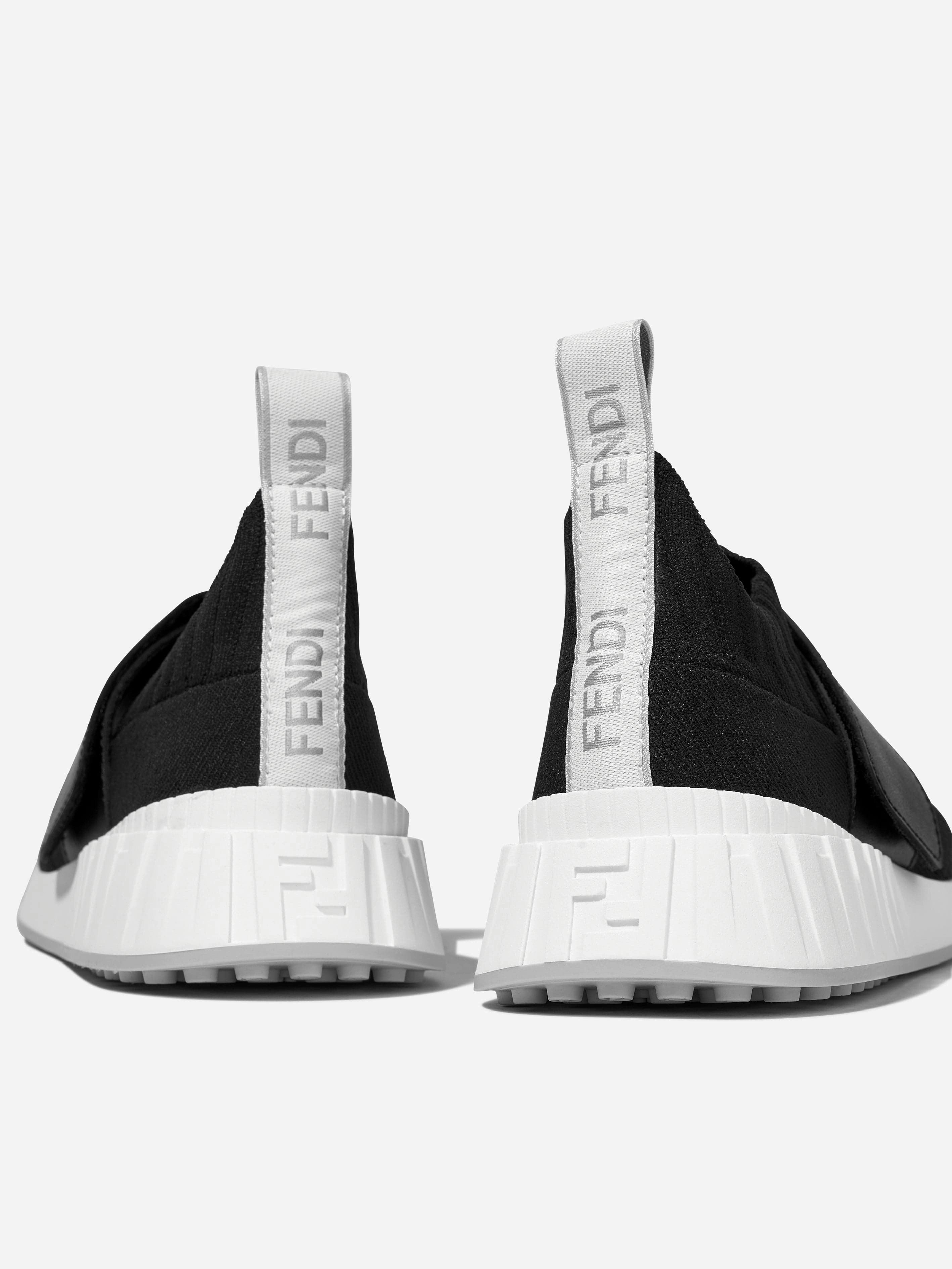 Fendi Kids Logo Slip On Trainers in Black