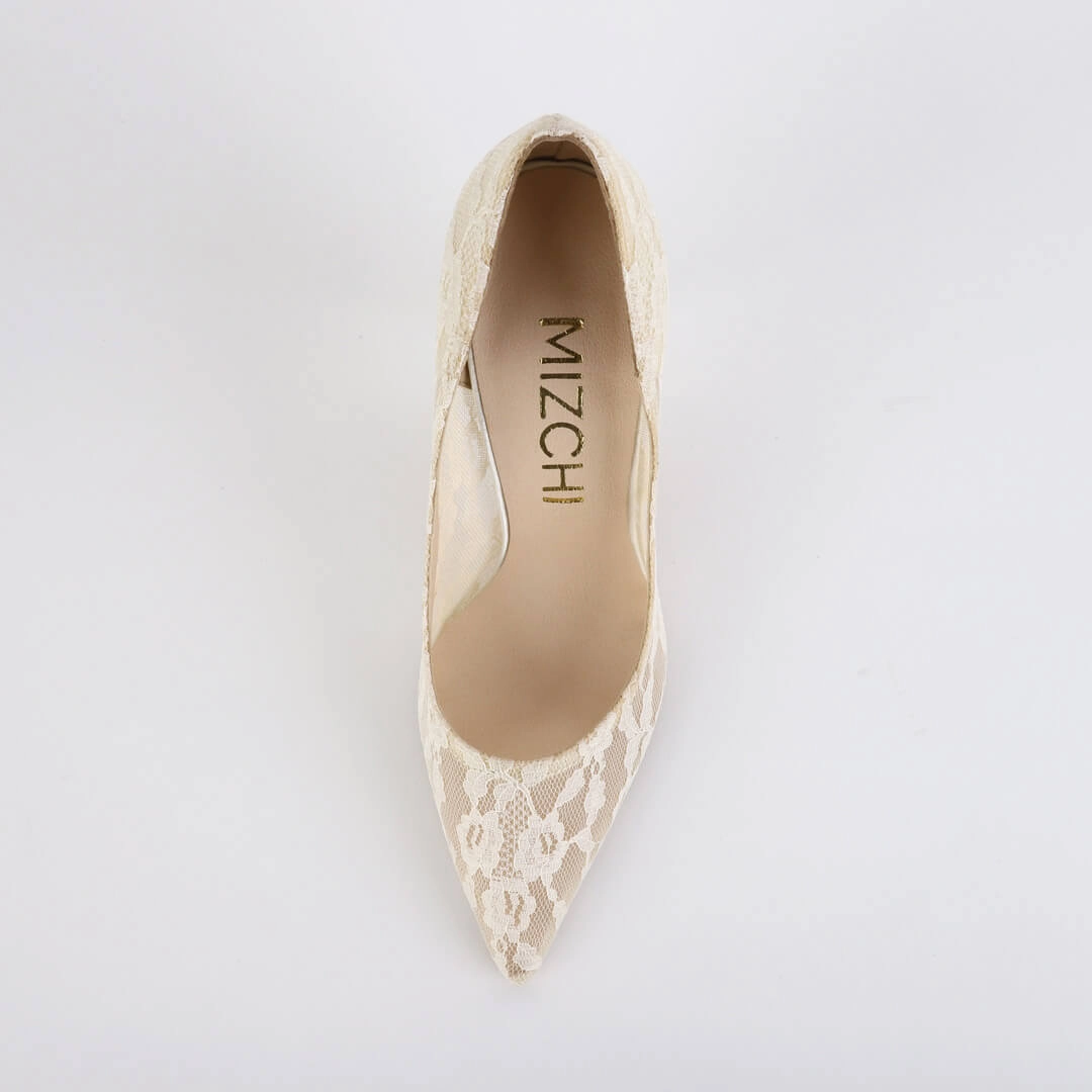 FREE LOVE - lace fabric heel