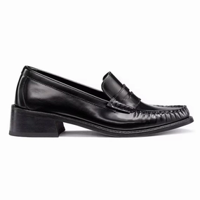 G.H. Bass Women's Whitney Heel Loafer Black Leather