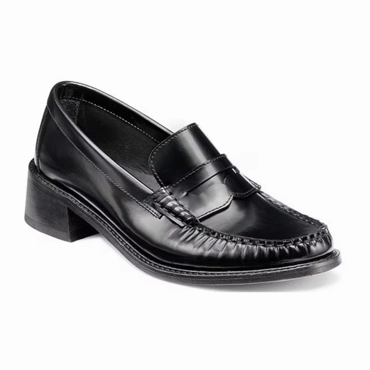 G.H. Bass Women's Whitney Heel Loafer Black Leather