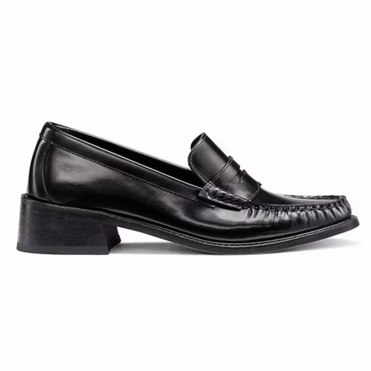 G.H. Bass Women's Whitney Heel Loafer Black Leather
