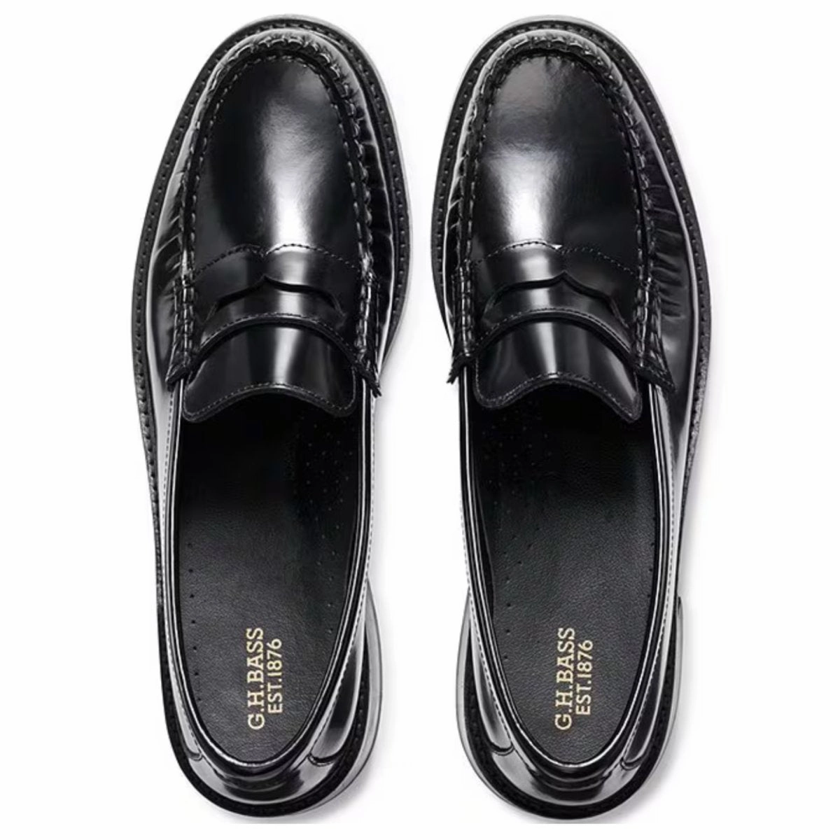 G.H. Bass Women's Whitney Heel Loafer Black Leather