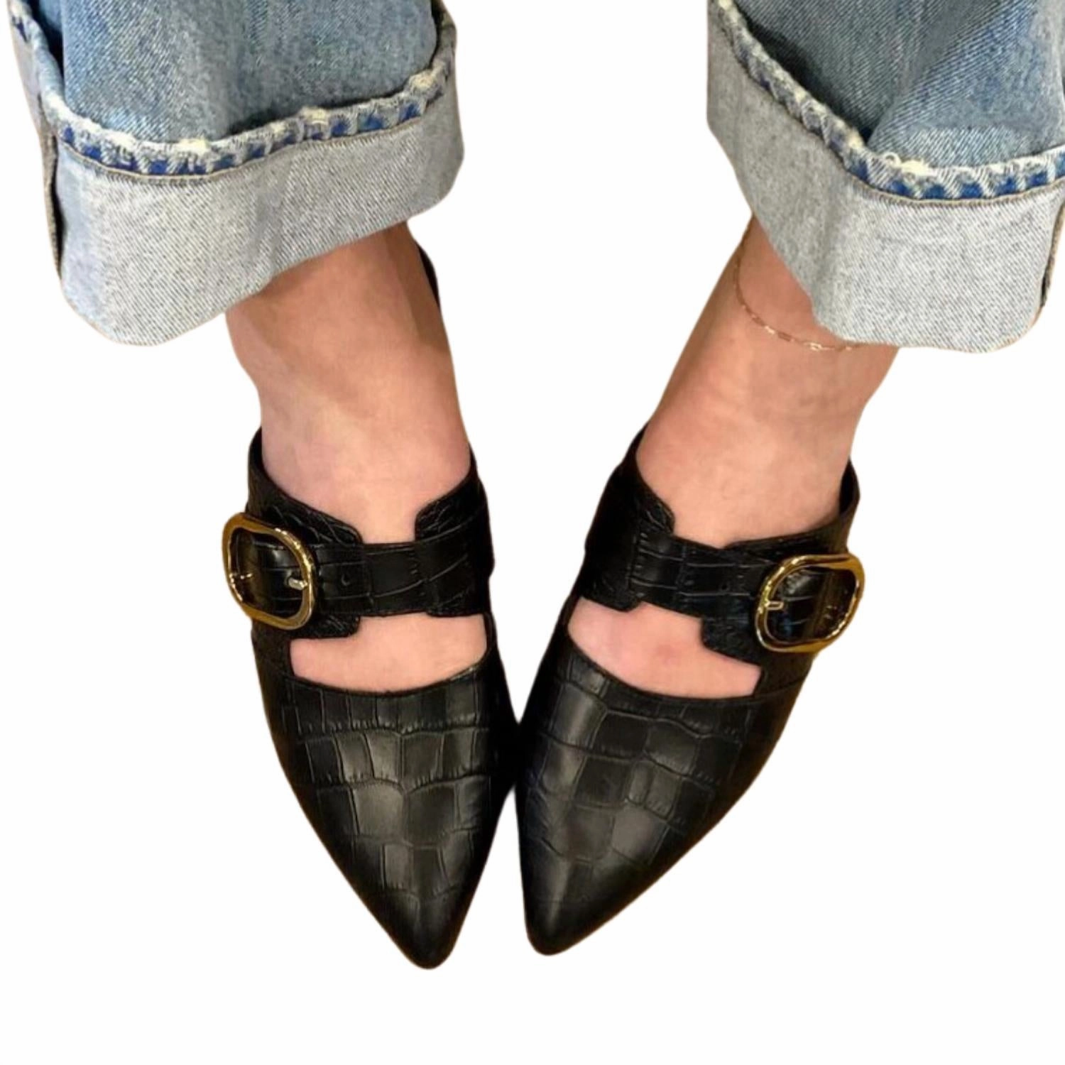 Gaby Soft Leather Sandal In Coco Nero