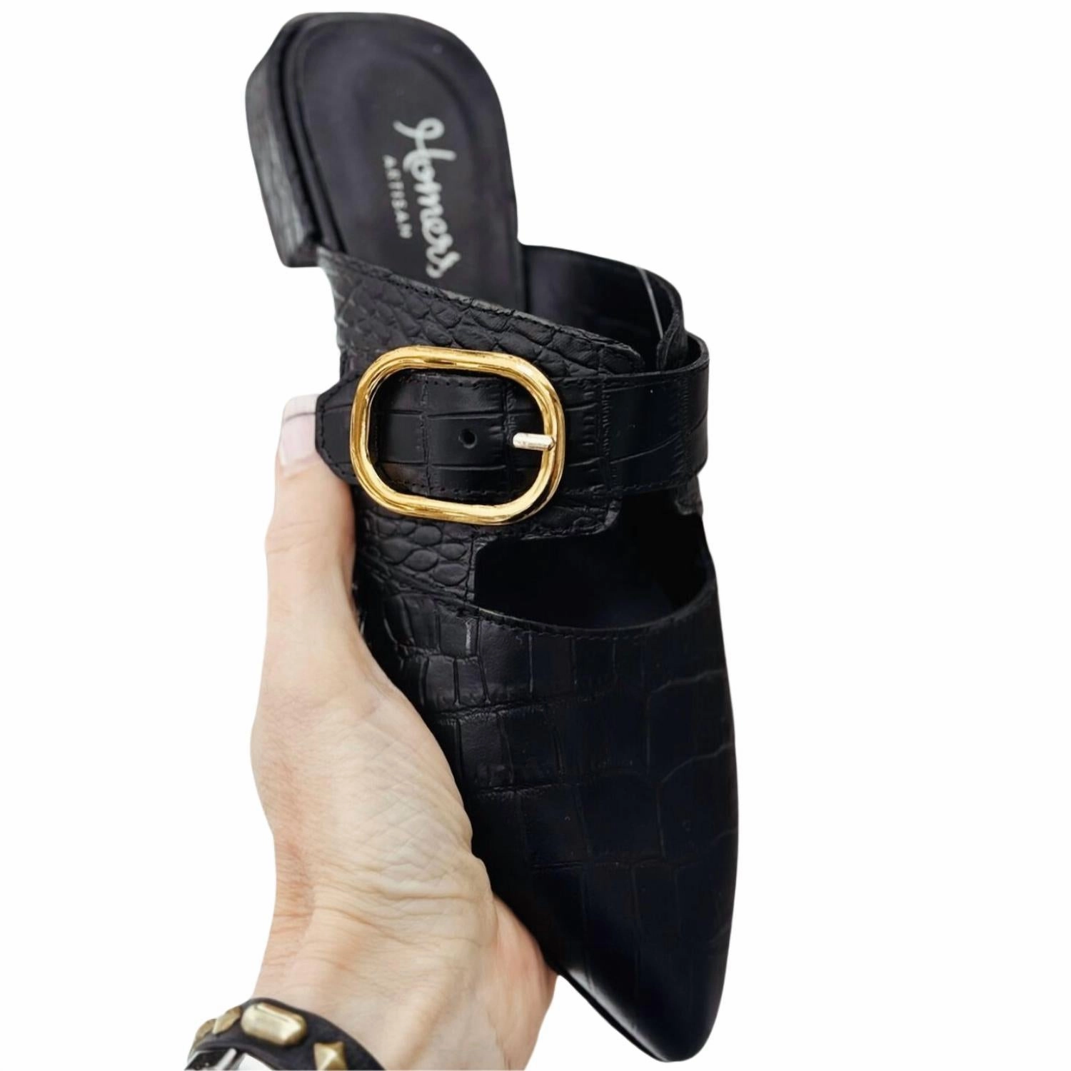 Gaby Soft Leather Sandal In Coco Nero