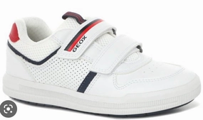 Geox Arzach White Velcro Sneakers