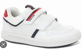 Geox Arzach White Velcro Sneakers