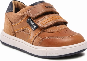 Geox Caramel Navy Double Velcro Sneakers