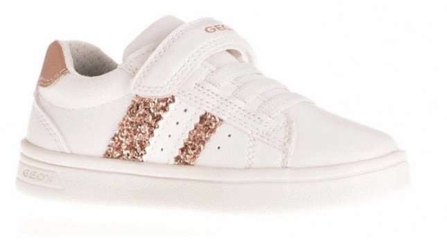 Geox DJ Rock White Rose Gold Sneakers