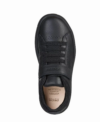 Geox DJrock Nebcup Black Leather Sneakers