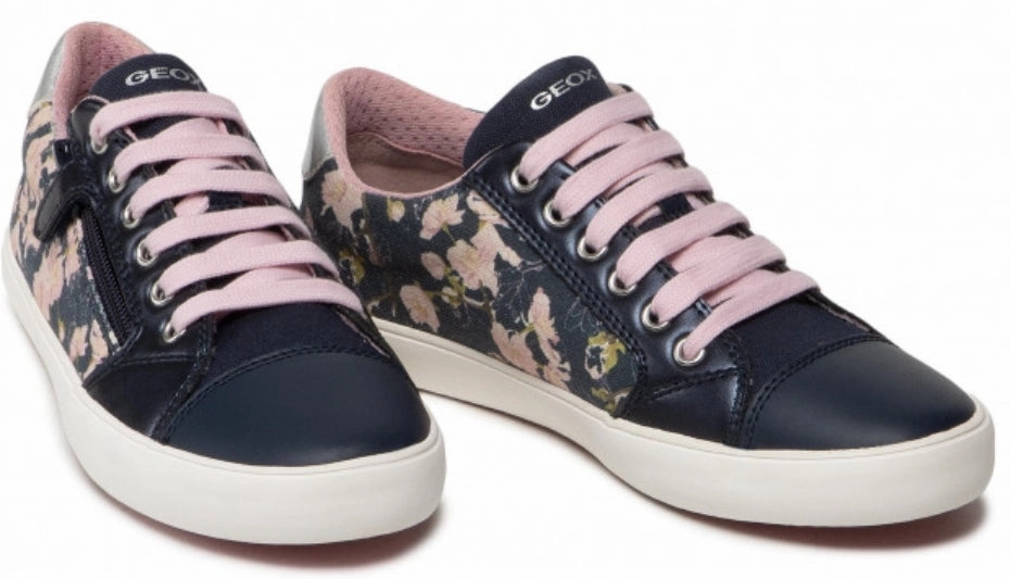 Geox Gisli Navy Pink Floral Sneakers