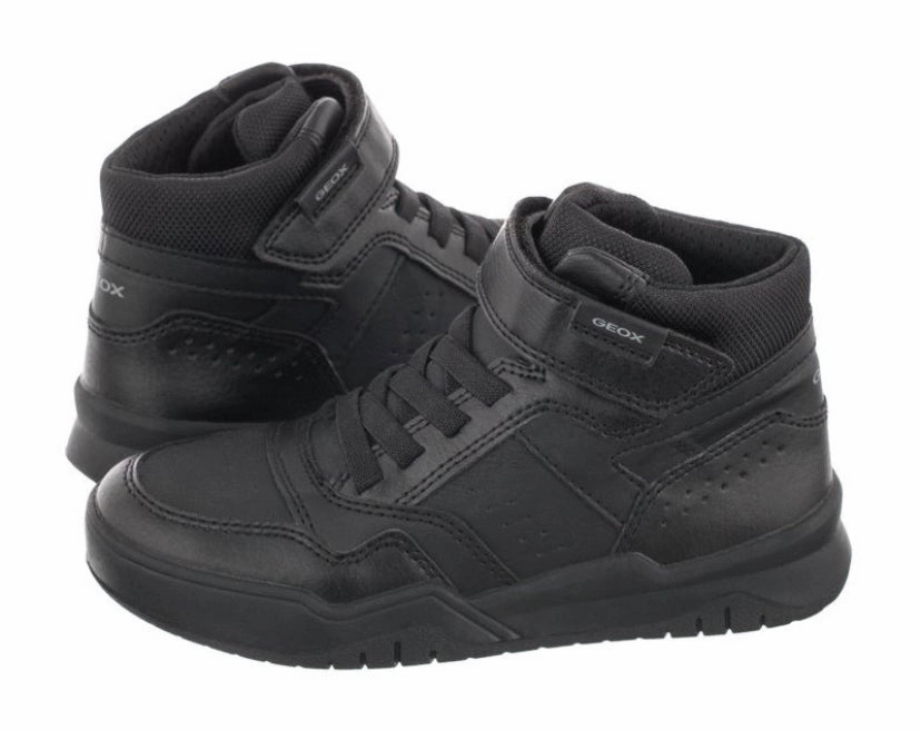 Geox J Perth Black Hightop Boys Sneakers