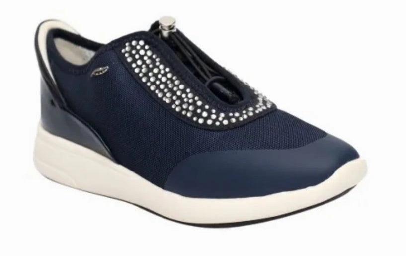 Geox Ophira Navy Breathable Design Ladies Platform Sneakers
