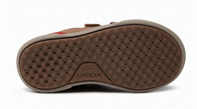 Geox Poseido Cognac Navy Leather Sneaker School Shoe