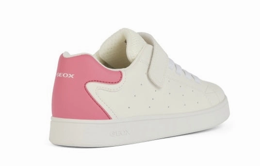 Geox White Fuchsia Eclyper Velcro Sneakers