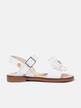 Girls Bow Sandals in White