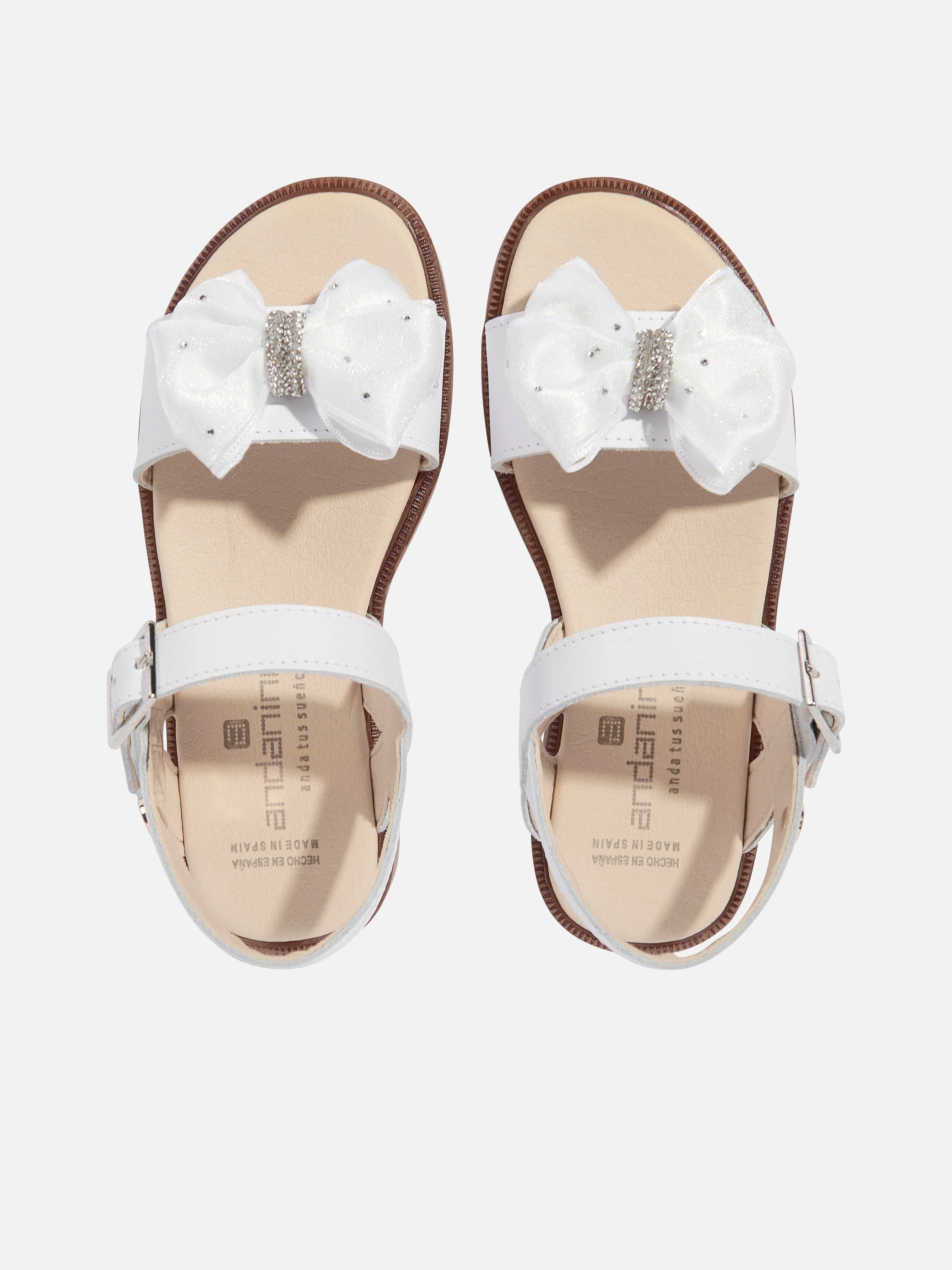 Girls Bow Sandals in White