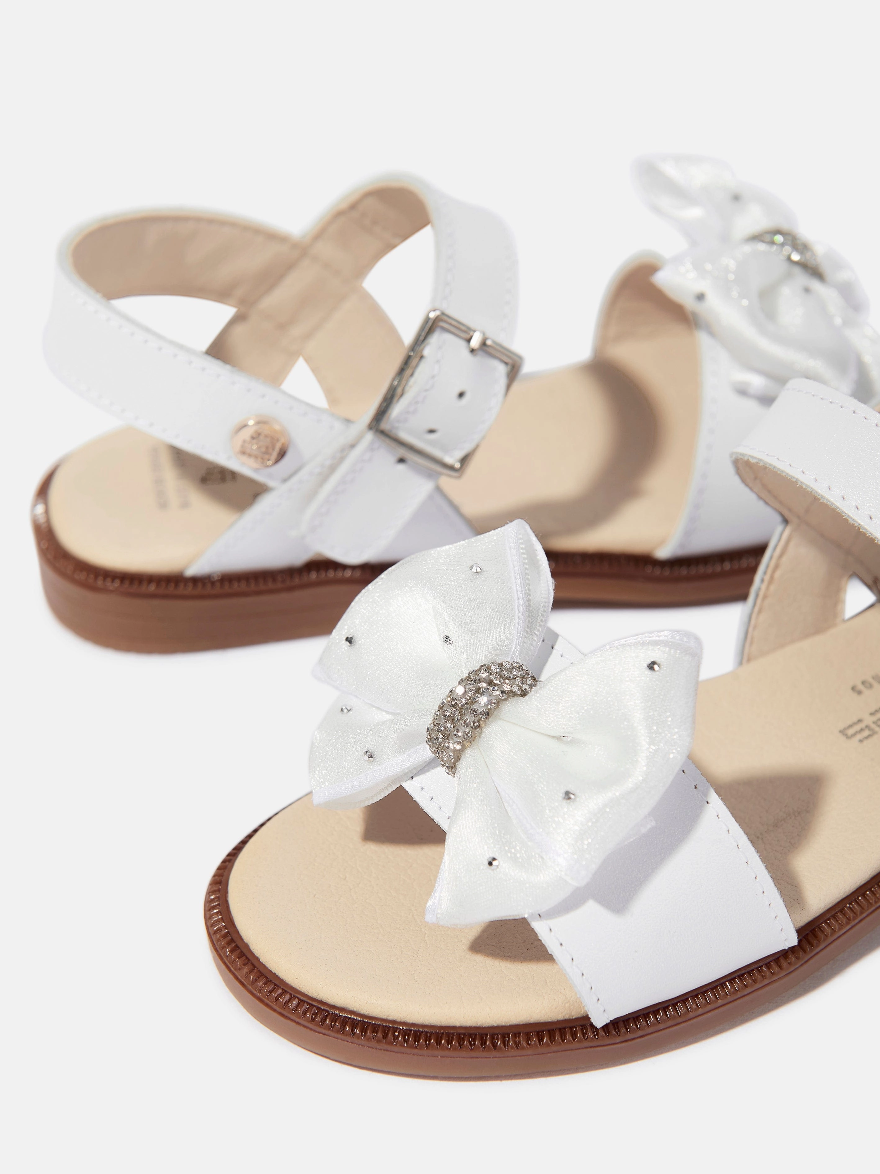 Girls Bow Sandals in White