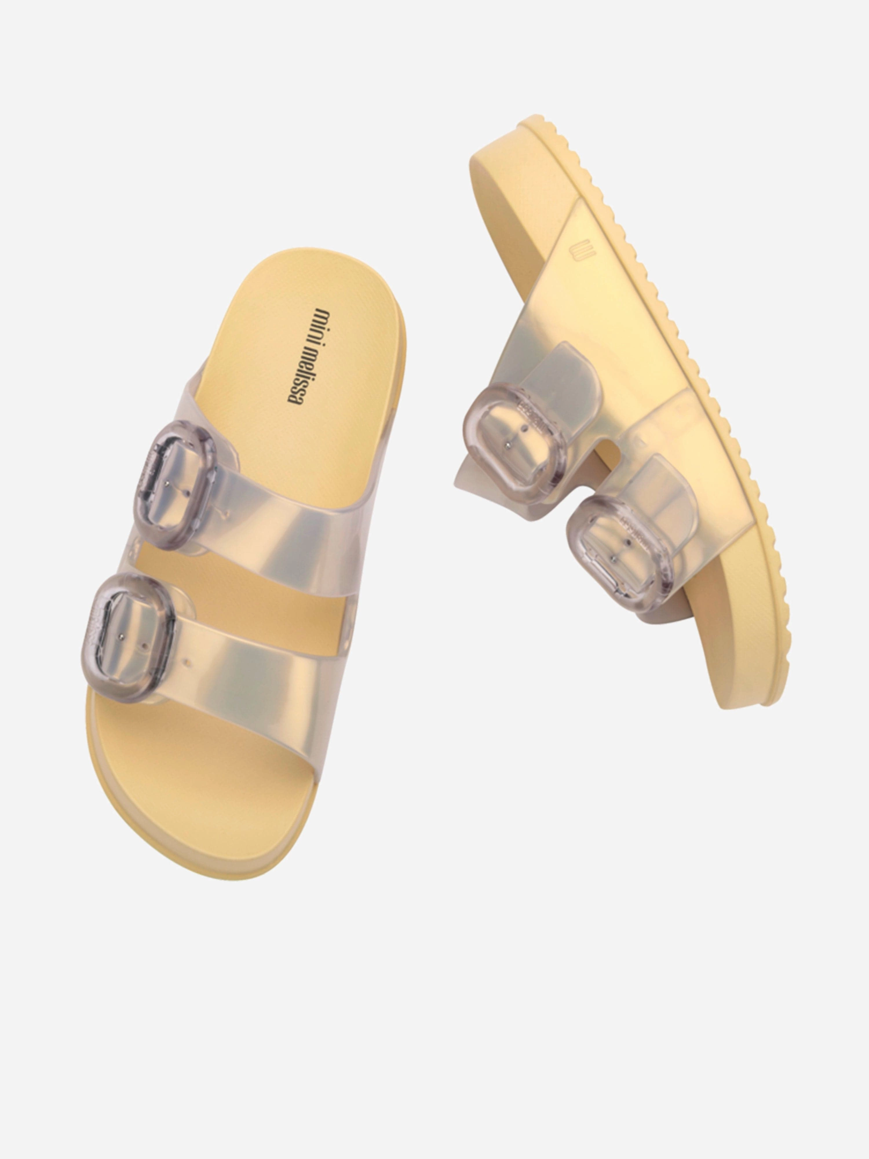 Girls Cozy Slide Sandals in Gold