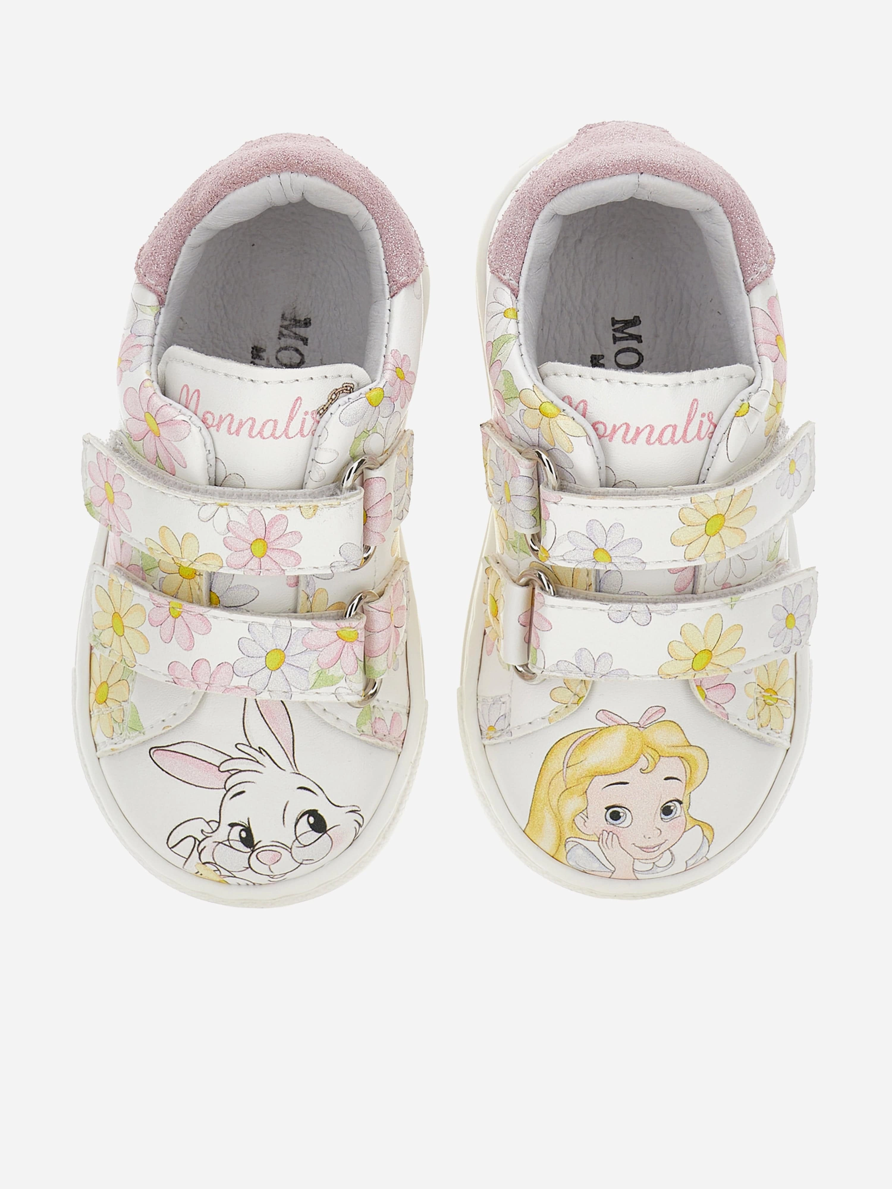 Girls Daisy Print Trainers in White