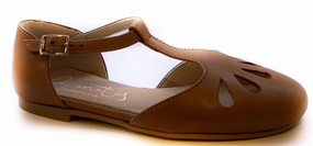 Girls Eli Papanatas Cuero Leather Designed T-Strap
