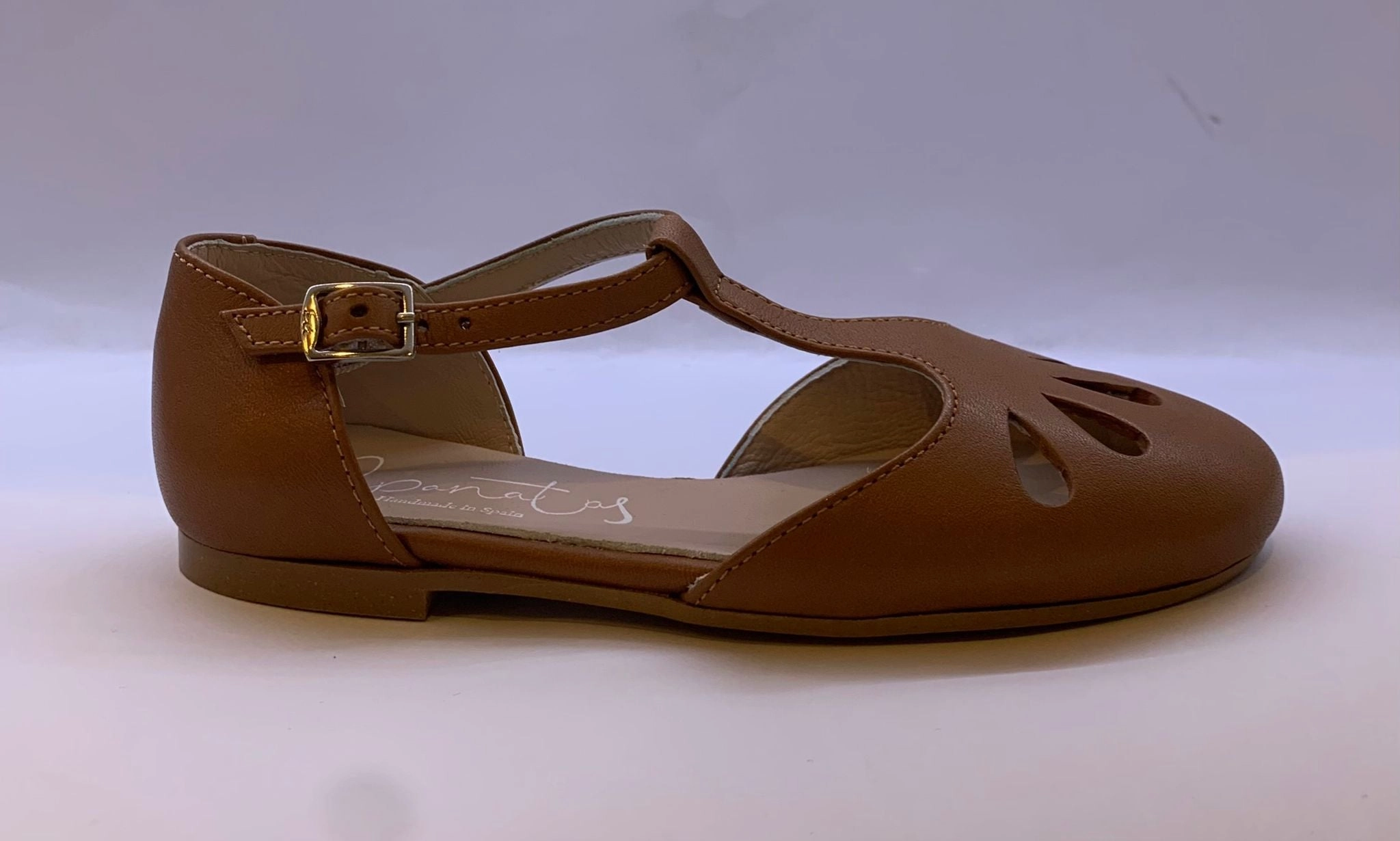 Girls Eli Papanatas Cuero Leather Designed T-Strap
