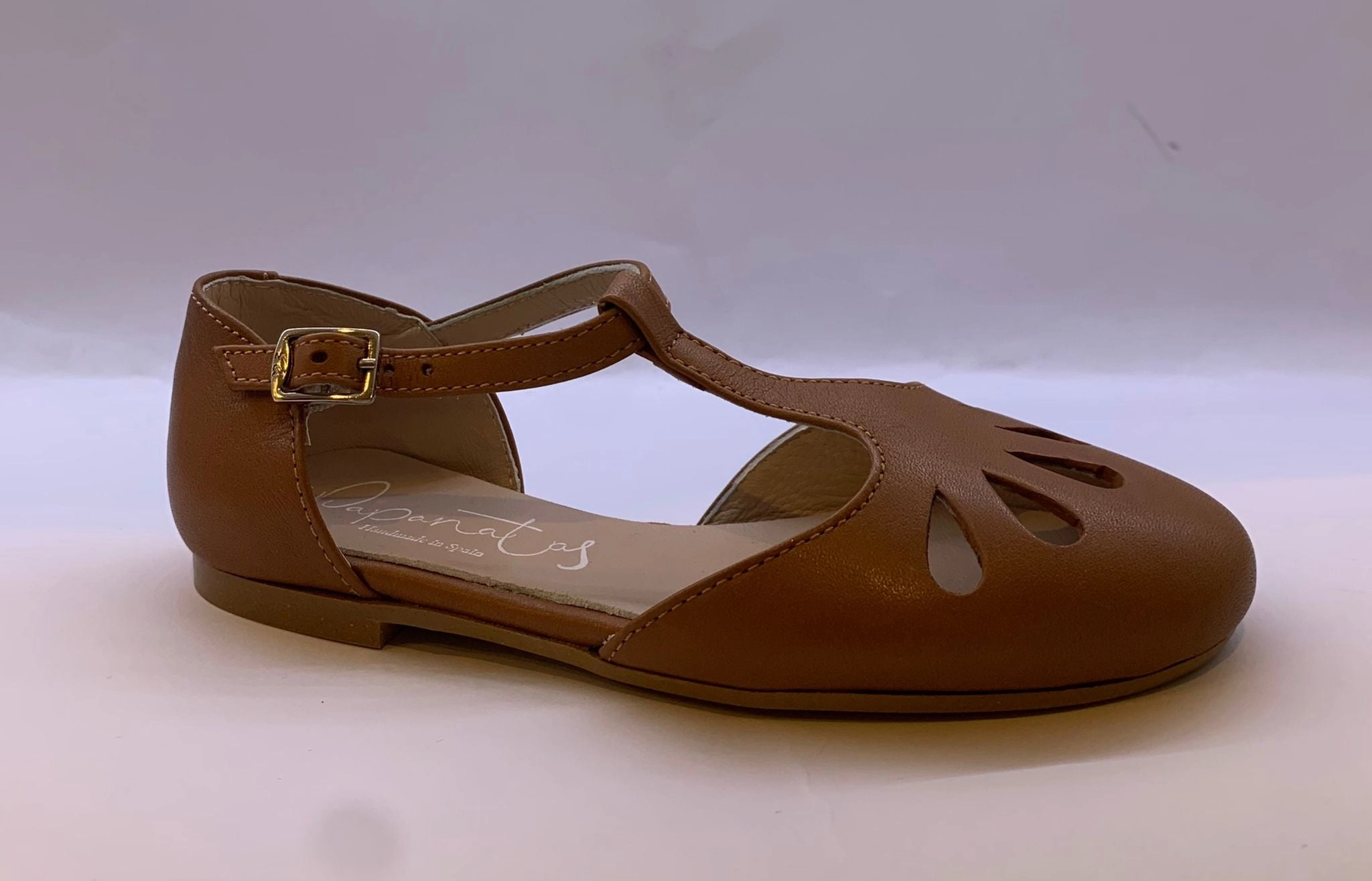 Girls Eli Papanatas Cuero Leather Designed T-Strap