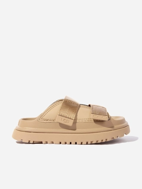 Girls GoldenGlow Slide in Brown