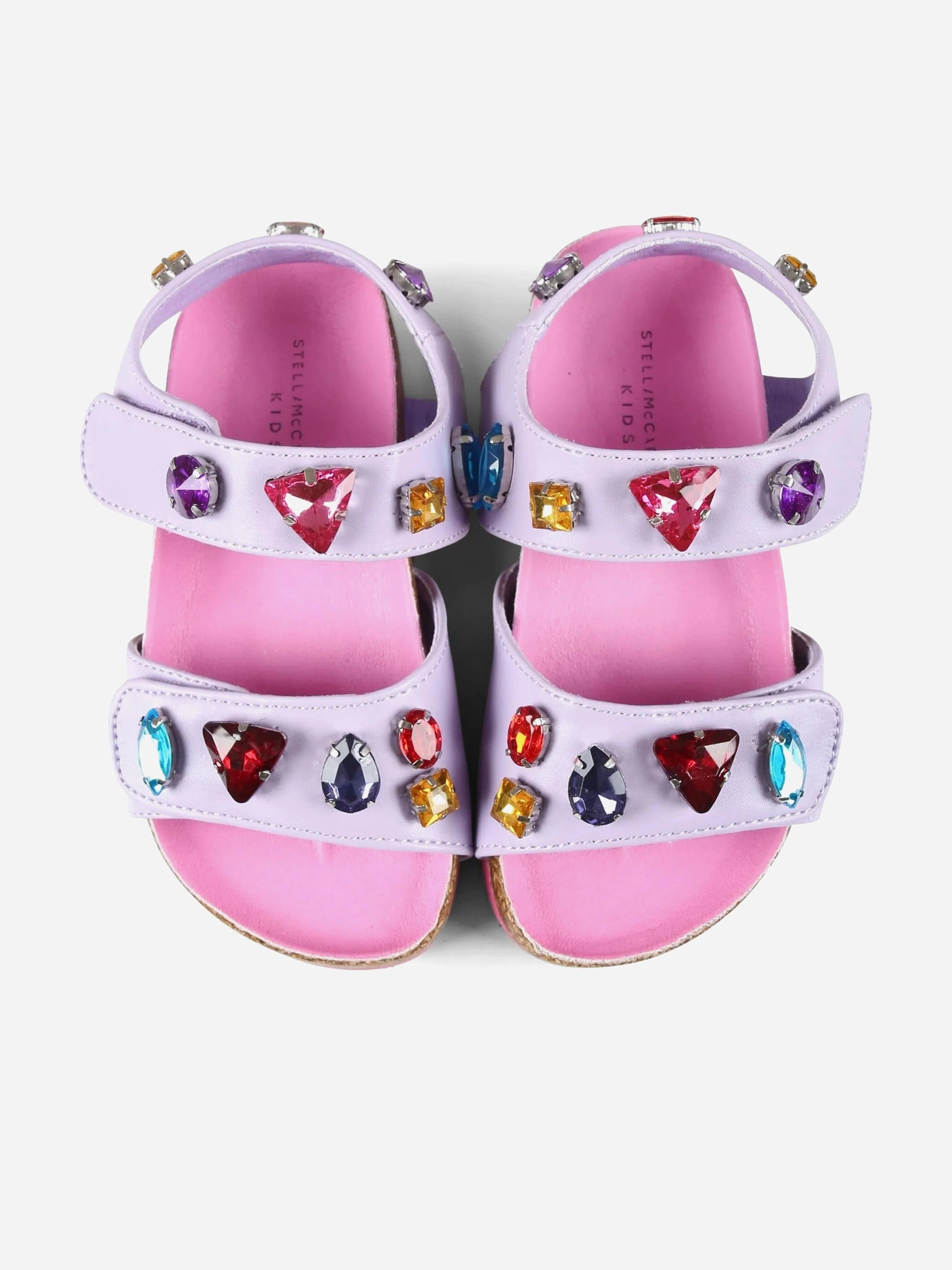 Girls Jewelled Sandals in Purple