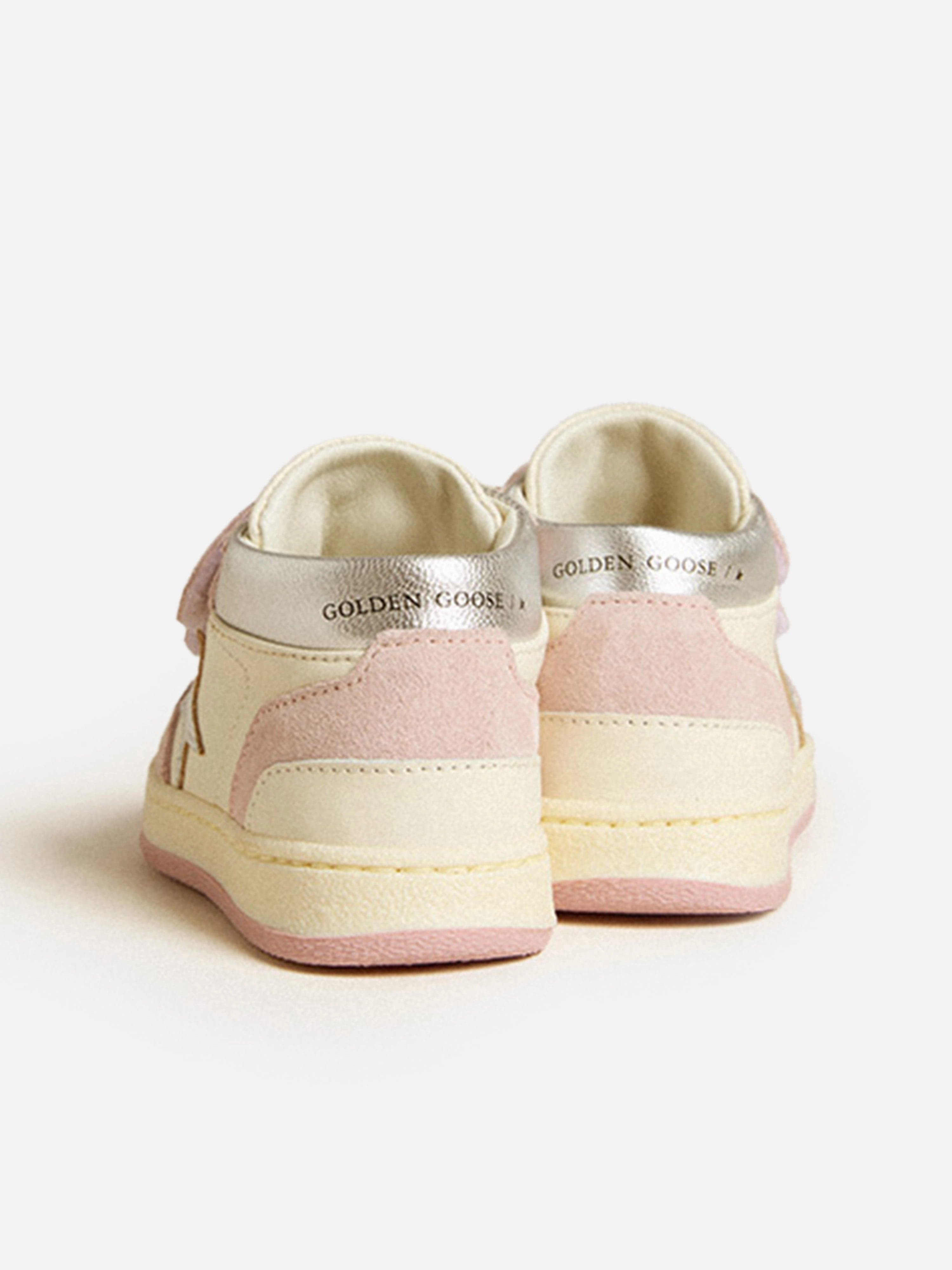 Girls Leather and Suede Star June Trainers in White