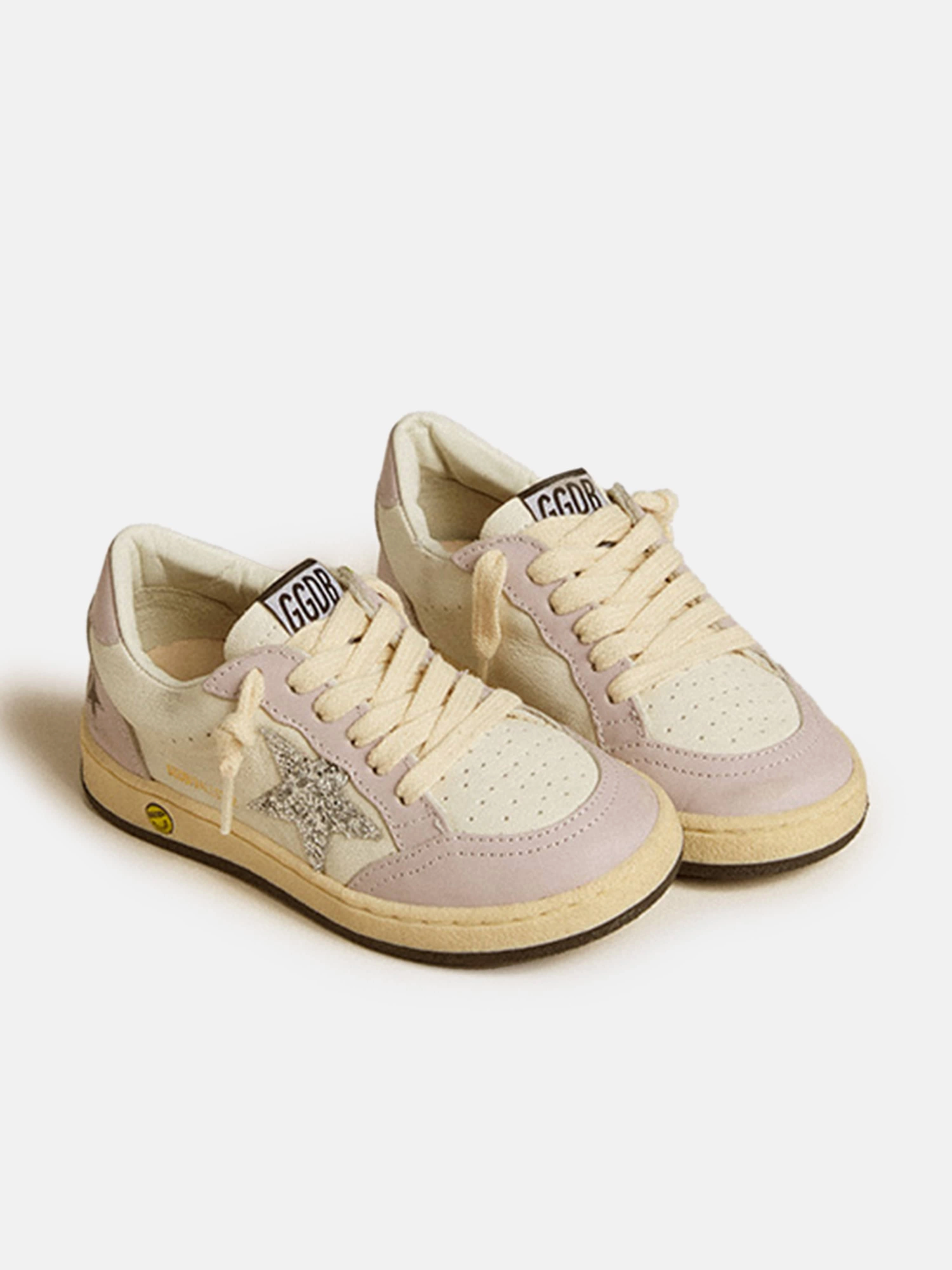 Girls Leather Ballstar Trainers in White