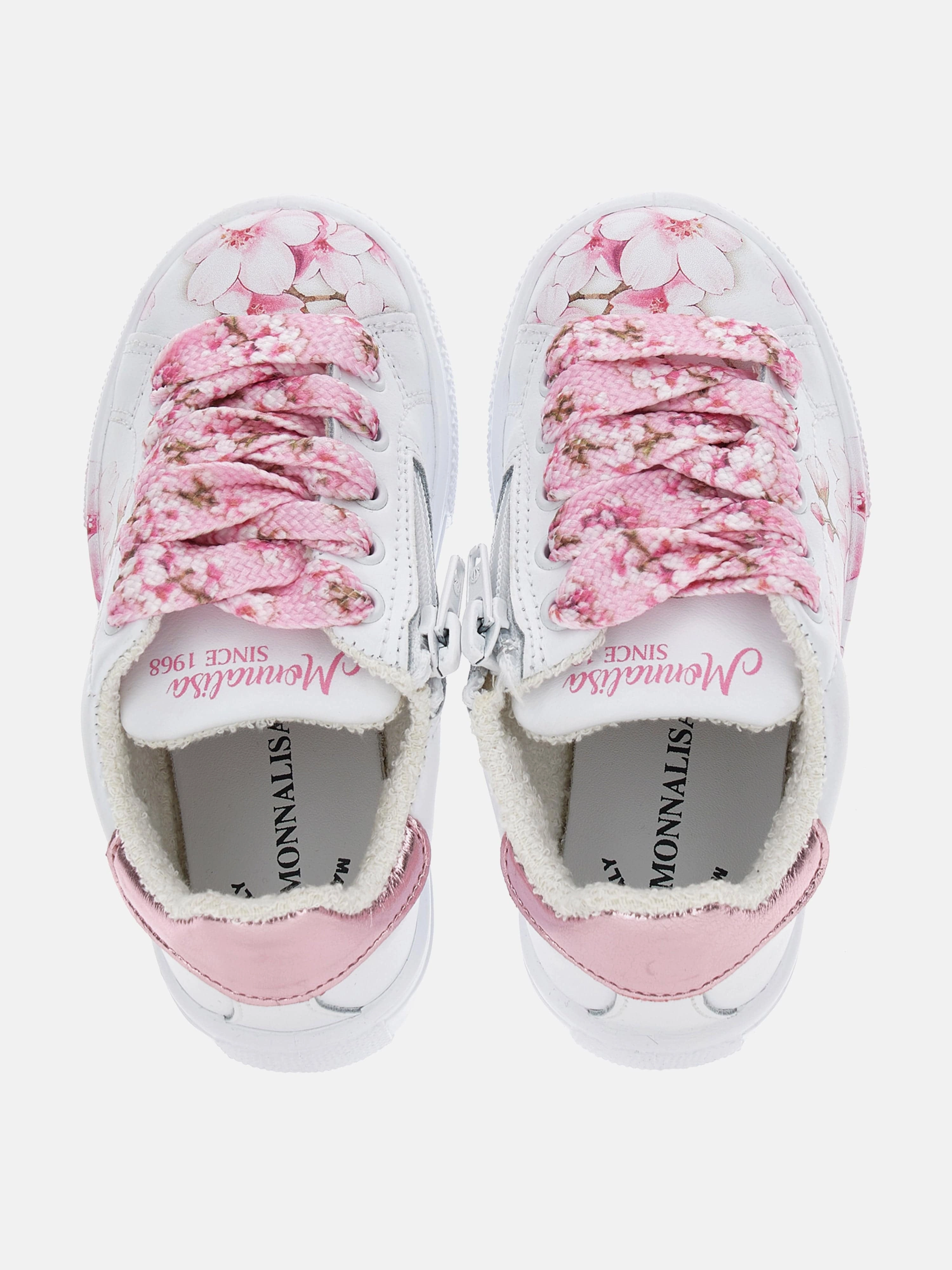 Girls Leather Peach Blossom Trainers in White