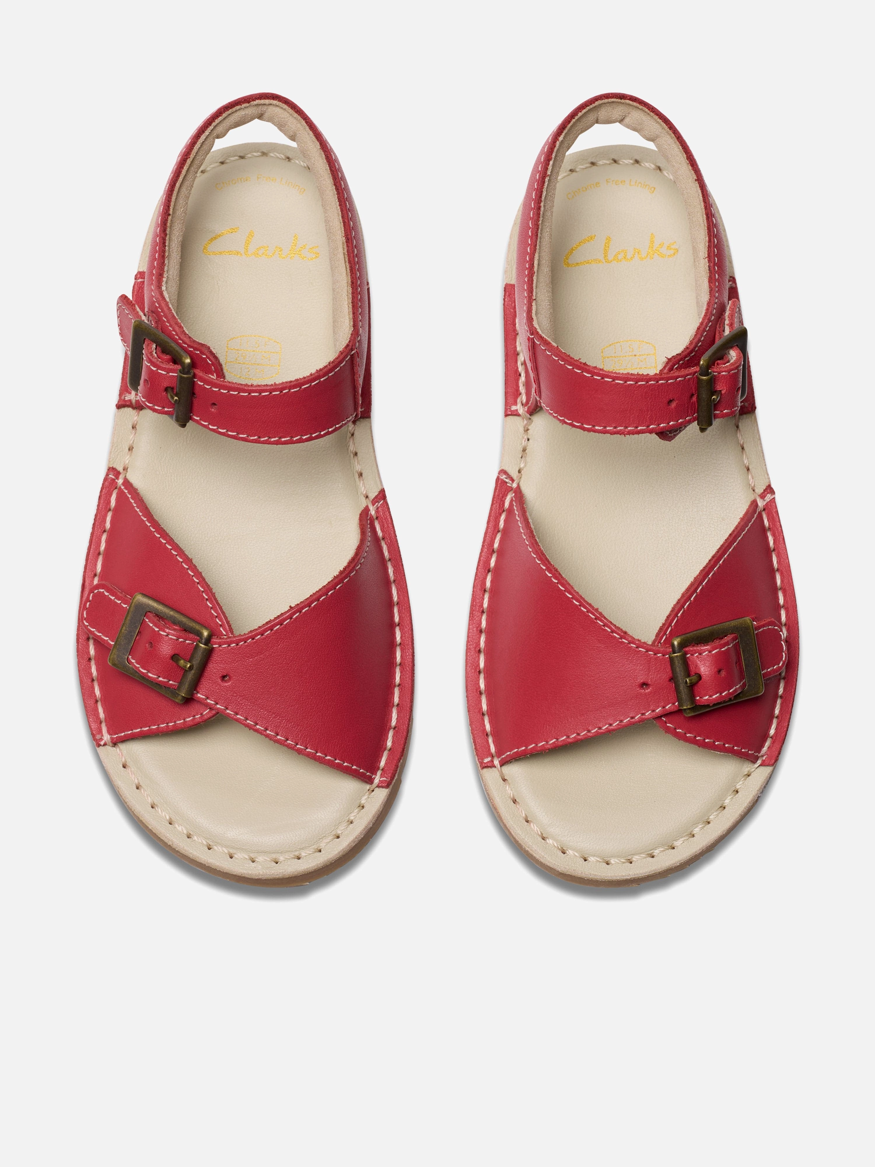 Girls Leather Play Sun Reef Sandals in Red