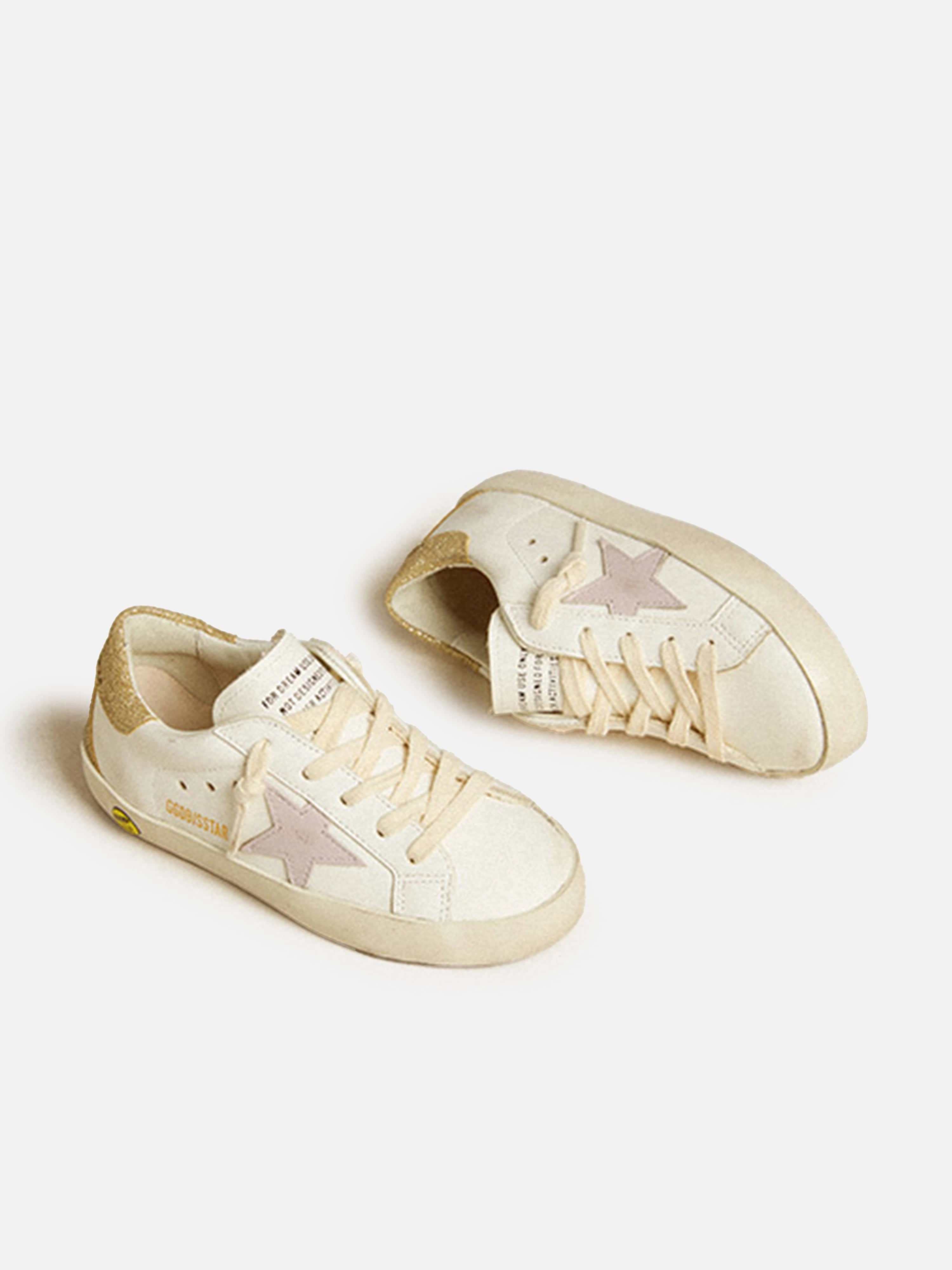 Girls Leather Super-Star Classic Trainers in White