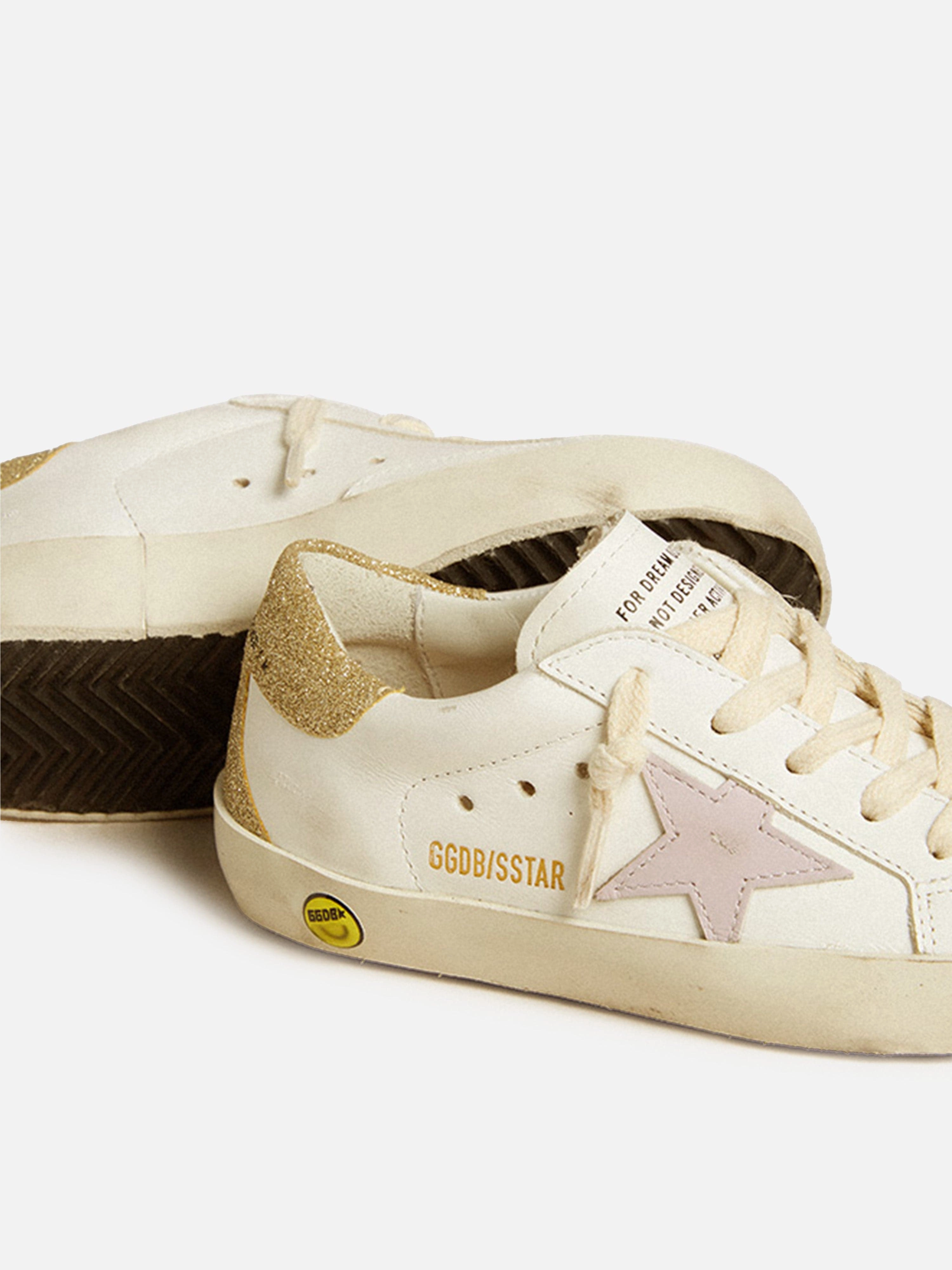 Girls Leather Super-Star Classic Trainers in White