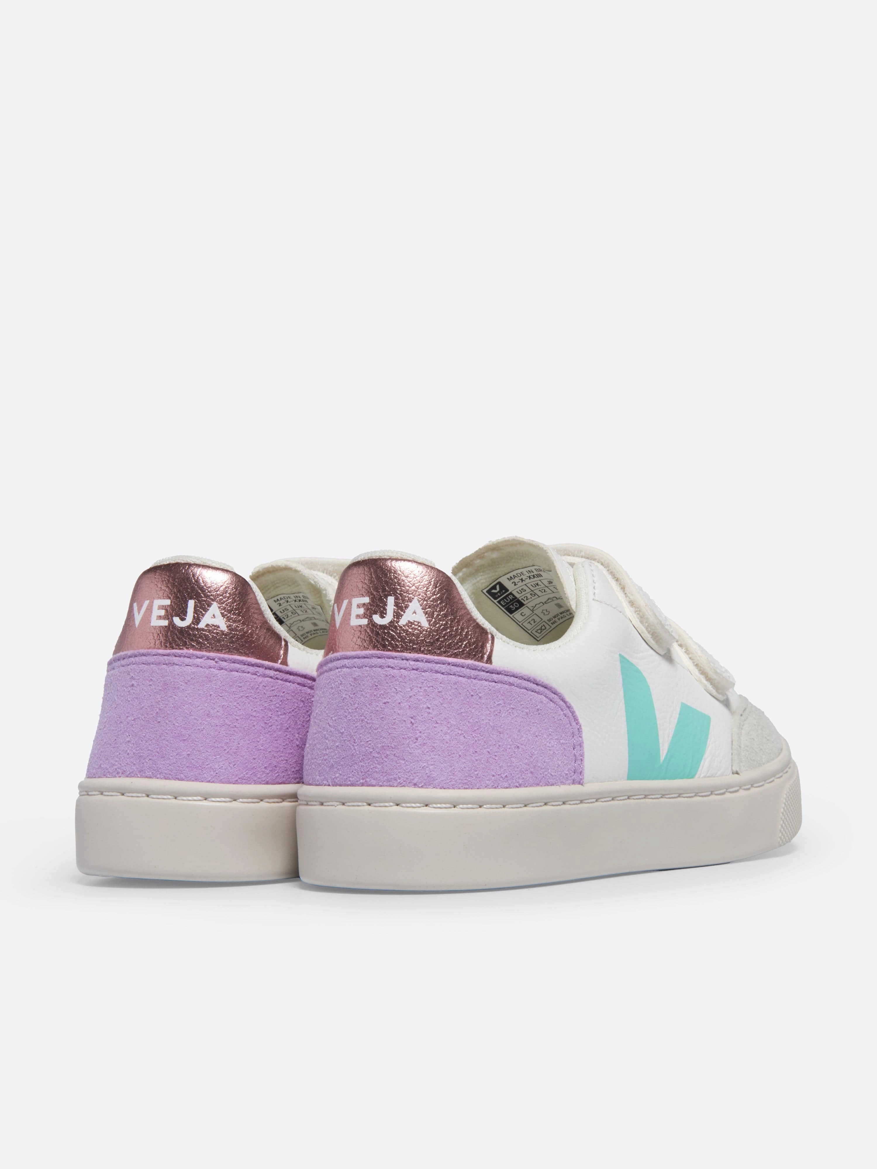 Girls Leather V-12 Trainers in White