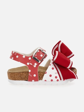 Girls Spotted Bow Sandals in Red