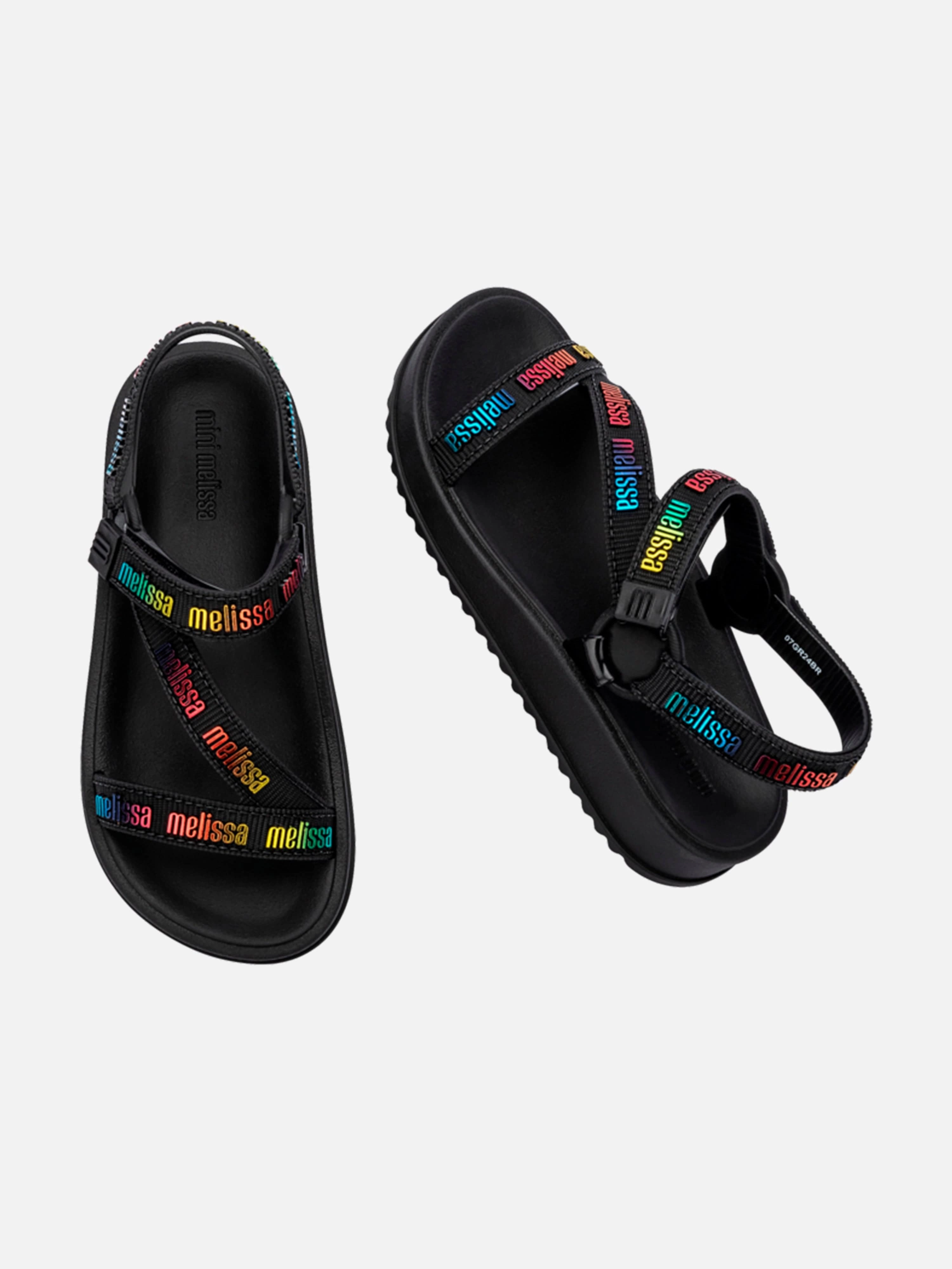 Girls Stripes M Lover Sandals in Black
