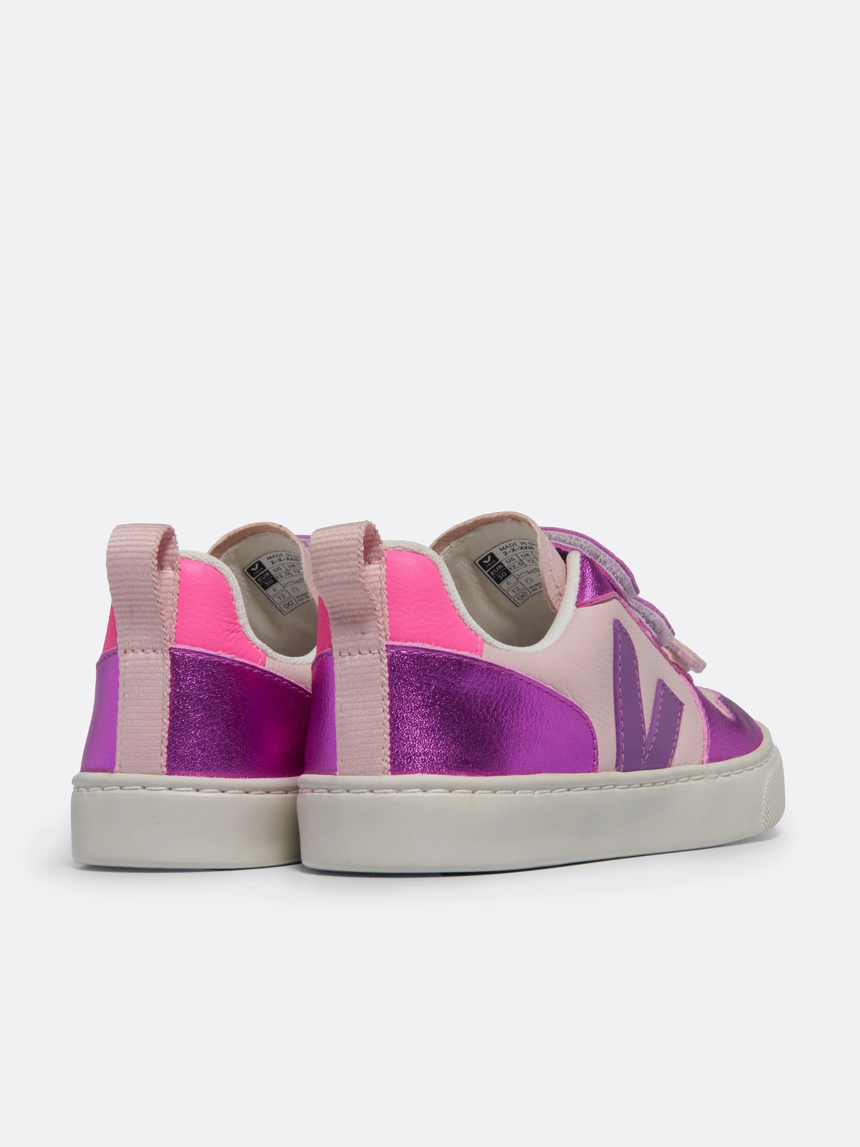 Girls V-10 Leather Traners in Purple