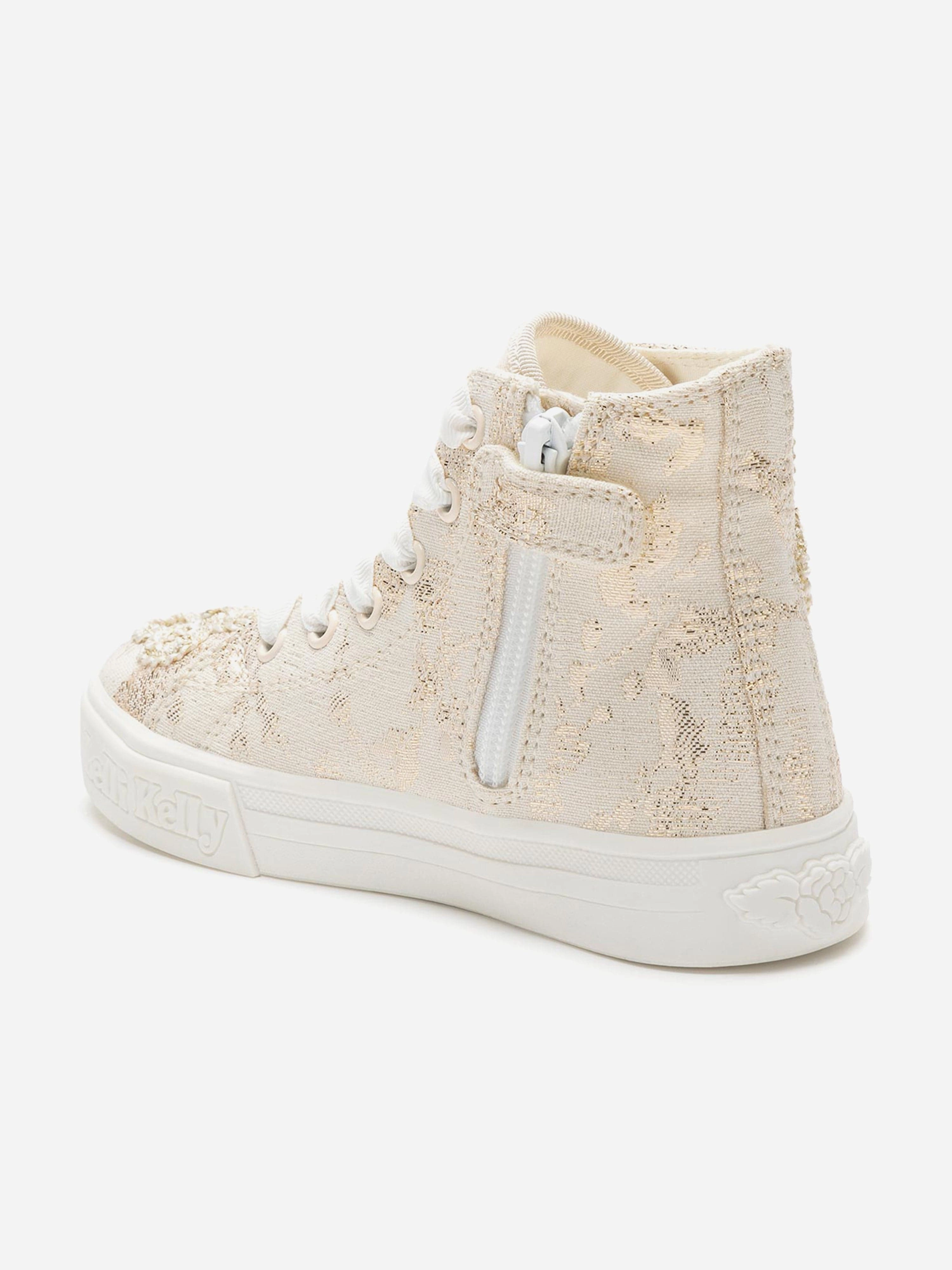Girls Zoe Mid Baseball Boots in Beige