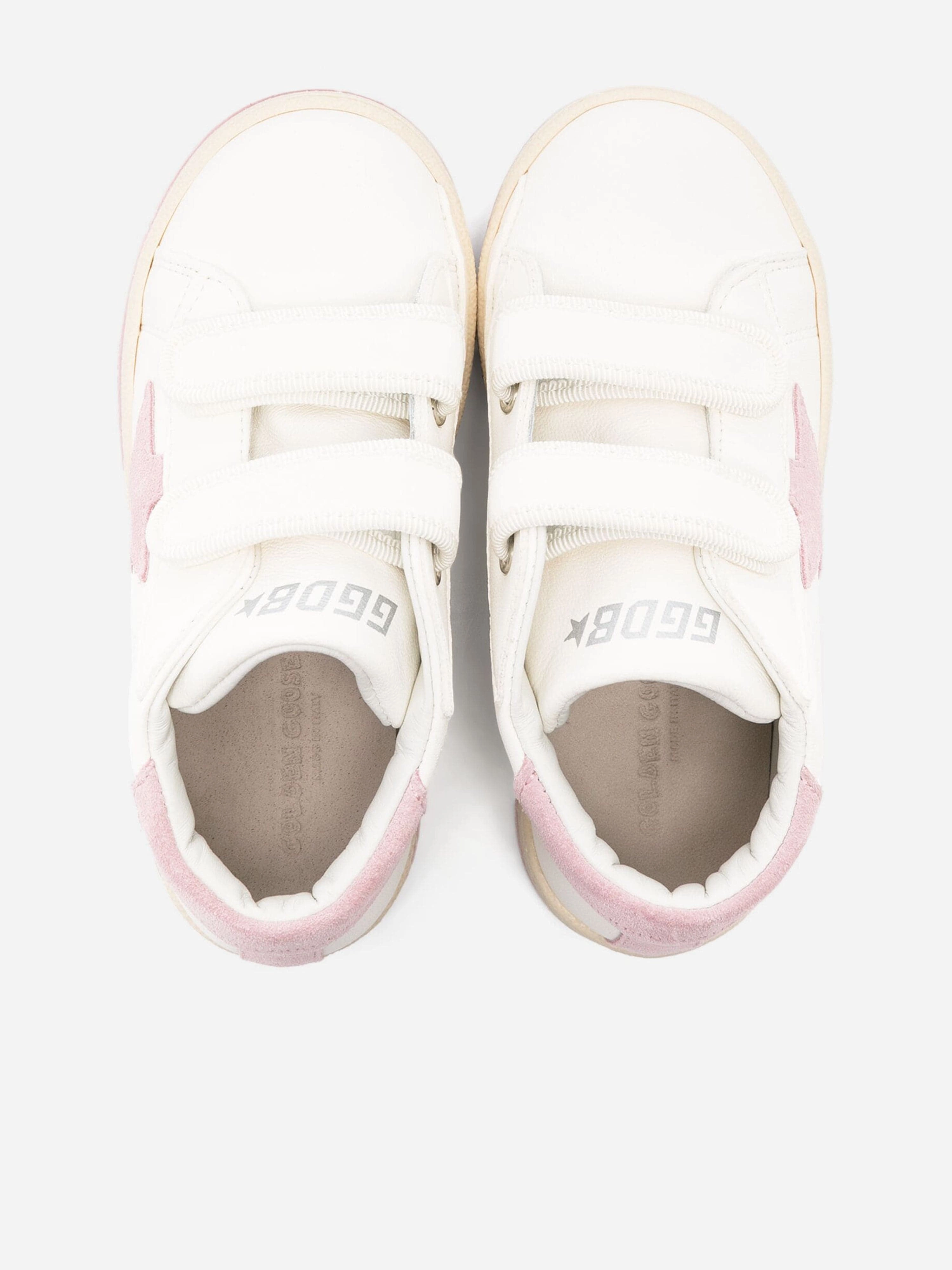Golden Goose Girls Leather and Suede Star June Trainers in White