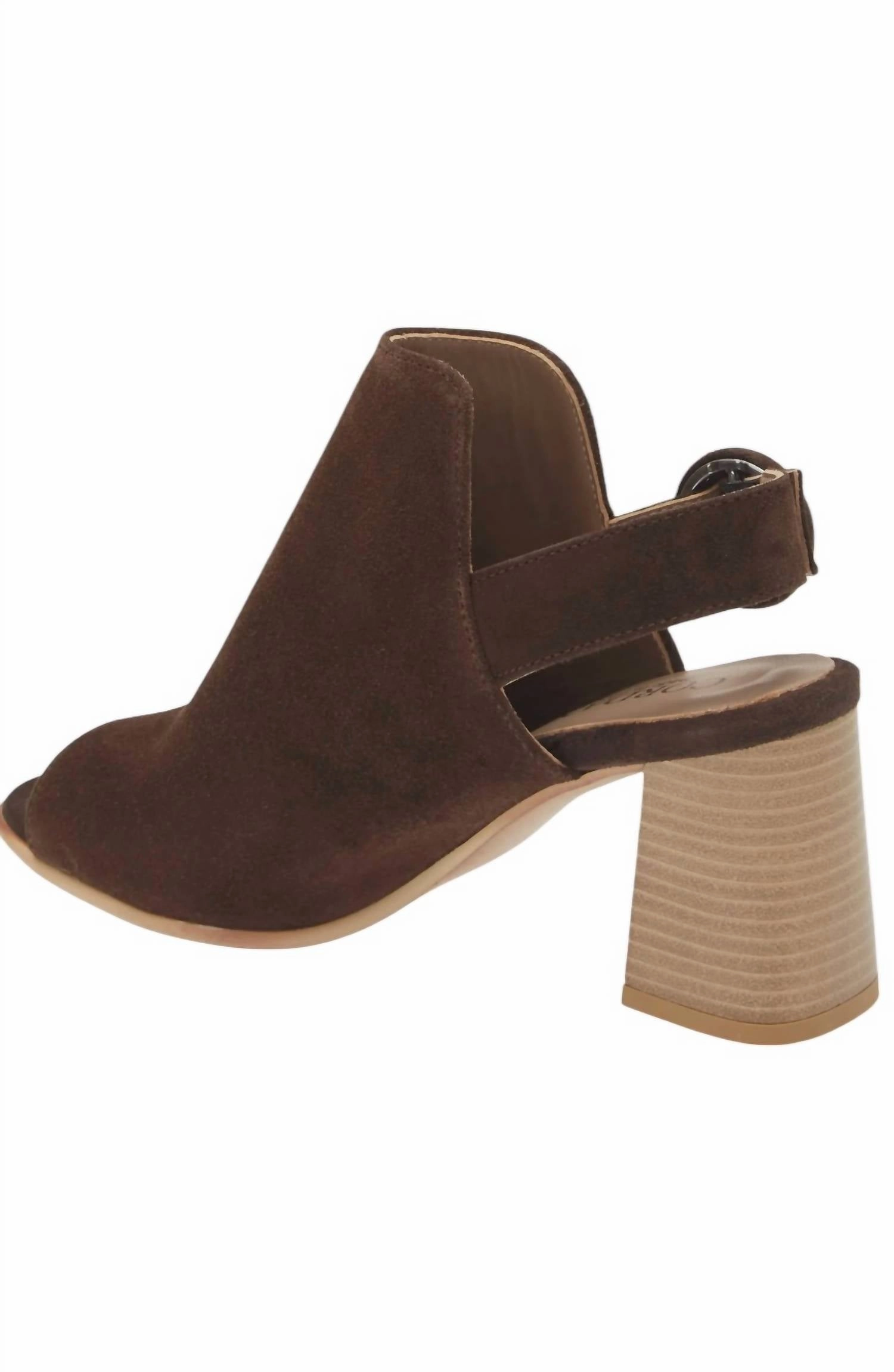 Gwen Heeled Sandal In Camoscio Cacao