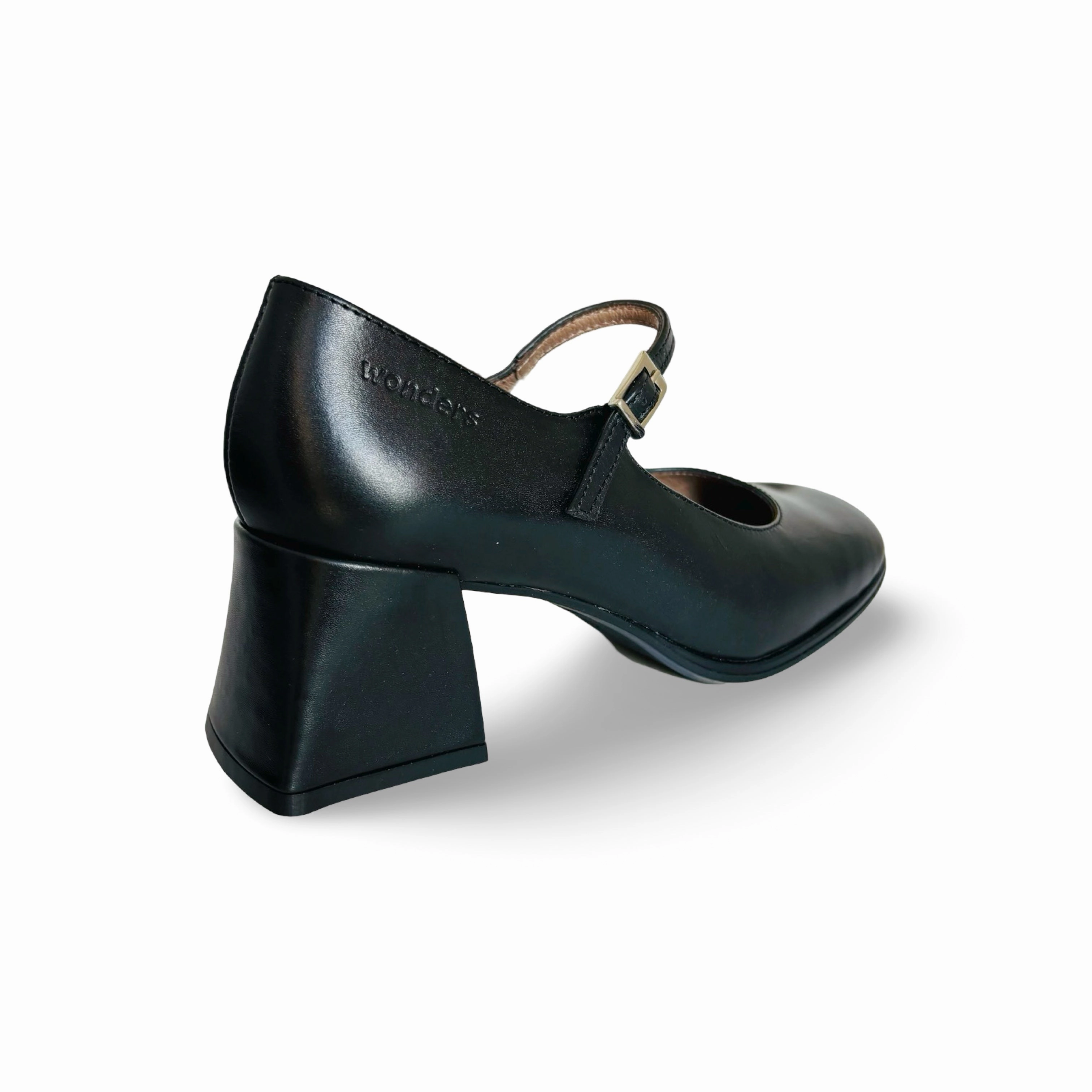 H5711 Black Leather Maryjane Pump