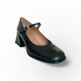H5711 Black Leather Maryjane Pump