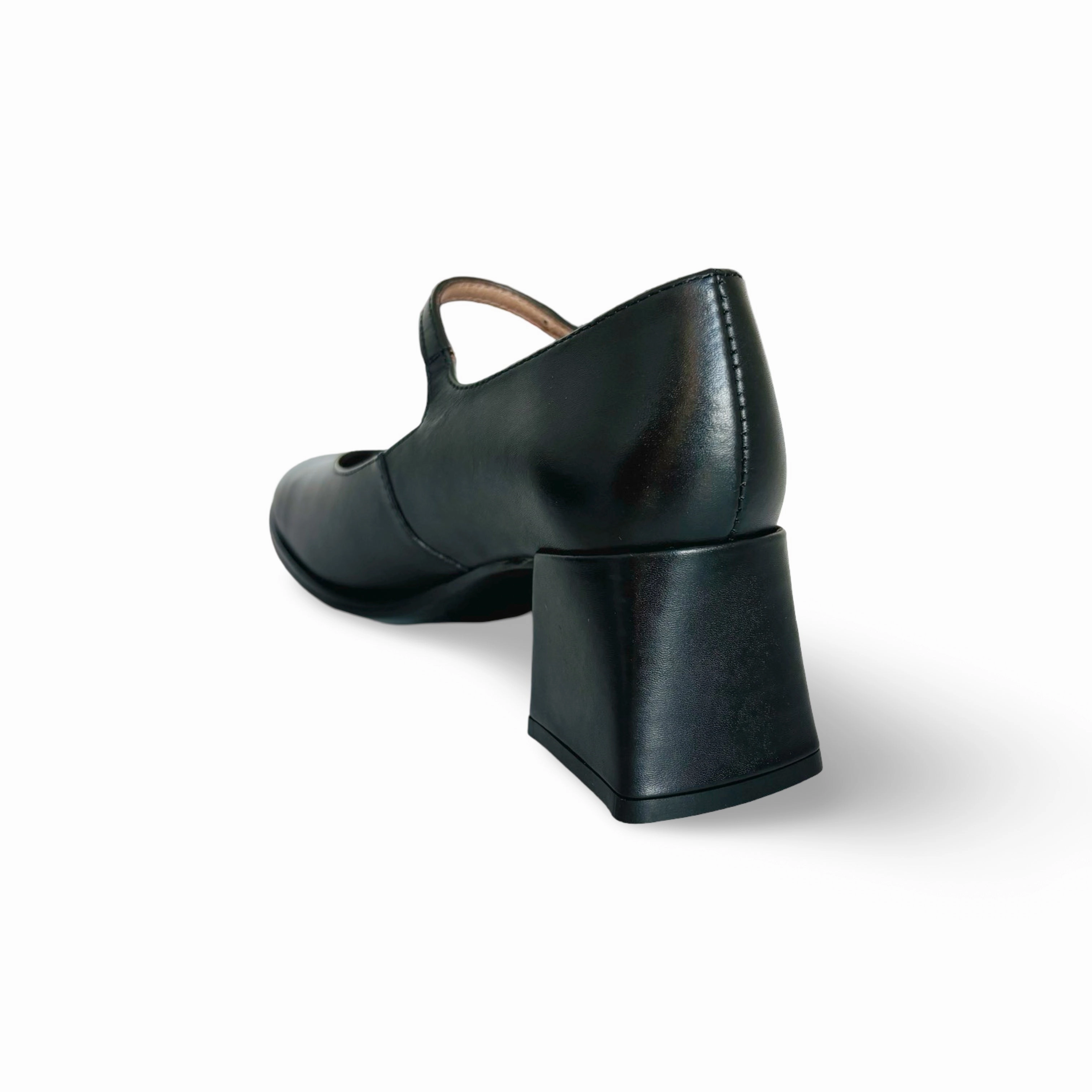 H5711 Black Leather Maryjane Pump